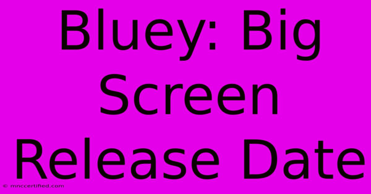 Bluey: Big Screen Release Date