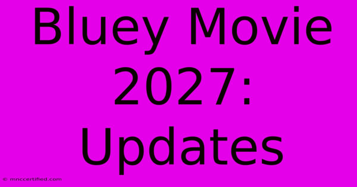 Bluey Movie 2027: Updates