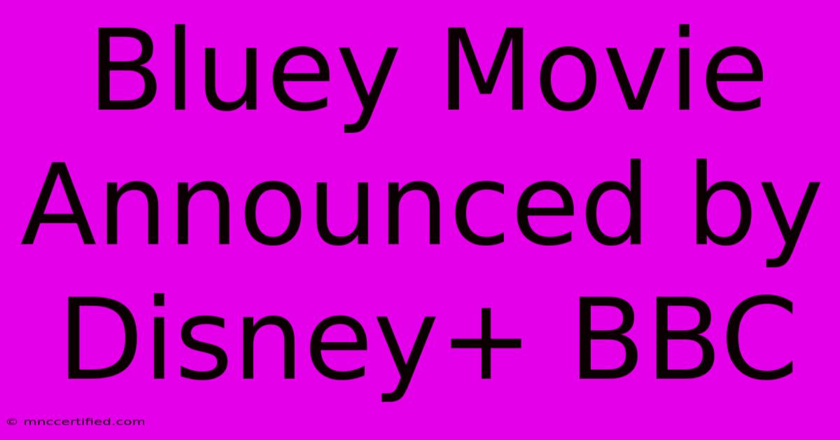 Bluey Movie Announced By Disney+ BBC