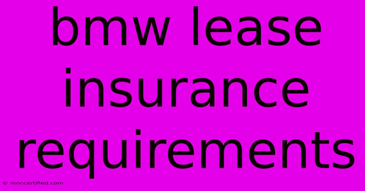 Bmw Lease Insurance Requirements