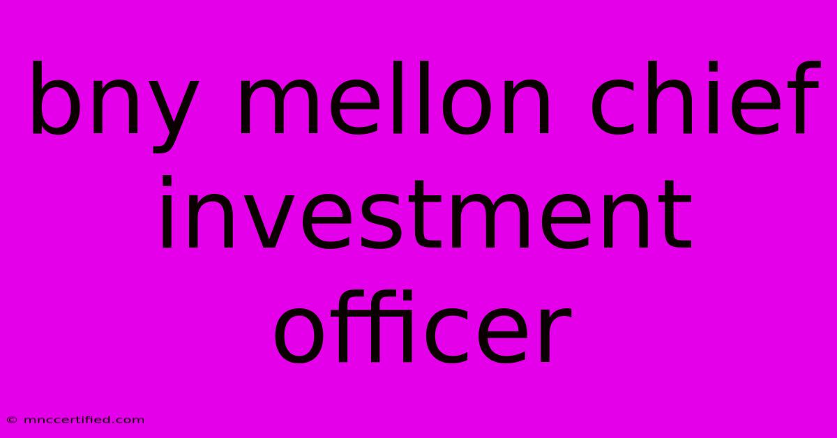 Bny Mellon Chief Investment Officer