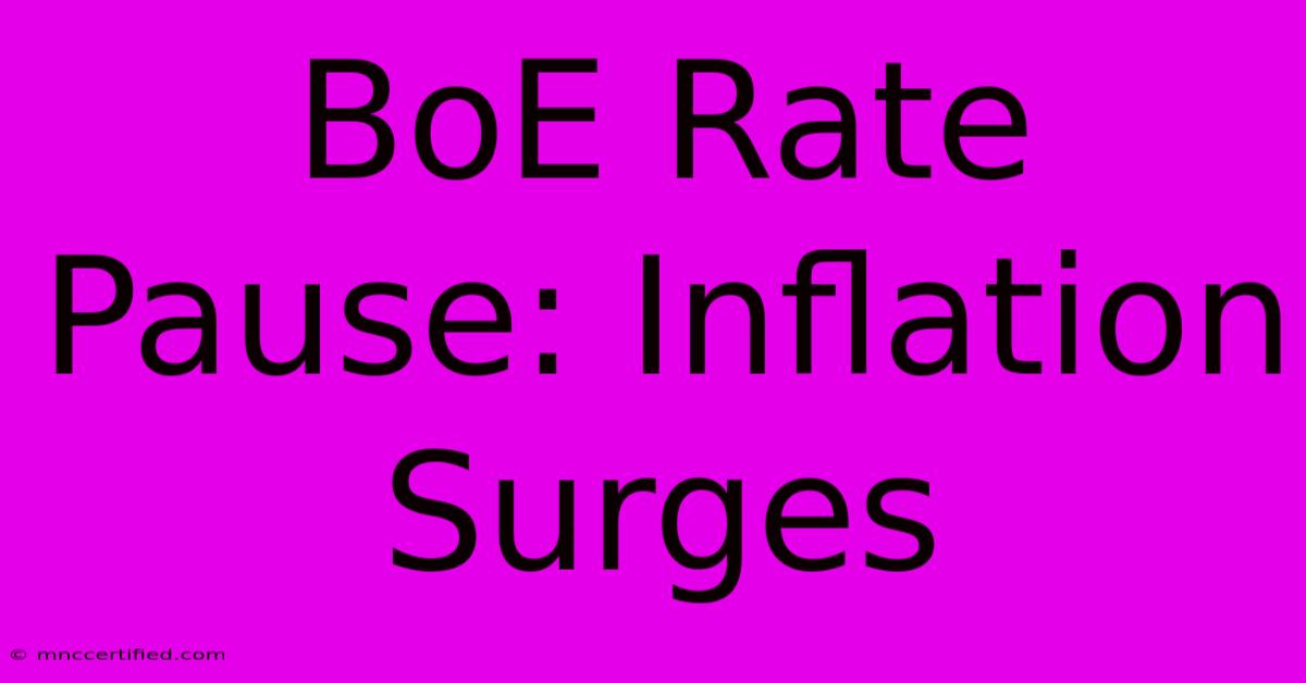 BoE Rate Pause: Inflation Surges