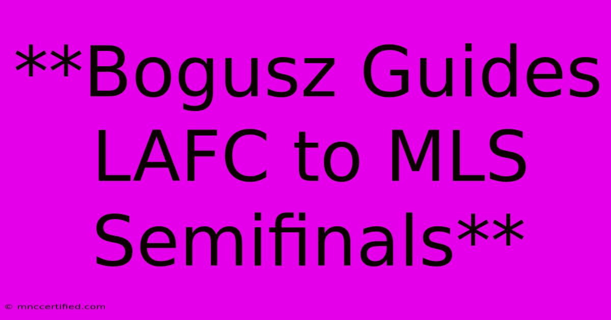 **Bogusz Guides LAFC To MLS Semifinals**