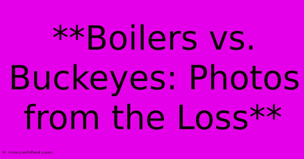 **Boilers Vs. Buckeyes: Photos From The Loss** 