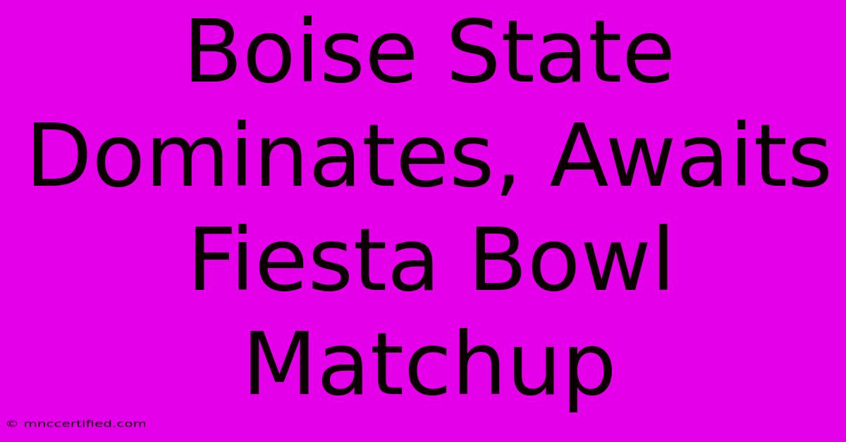 Boise State Dominates, Awaits Fiesta Bowl Matchup