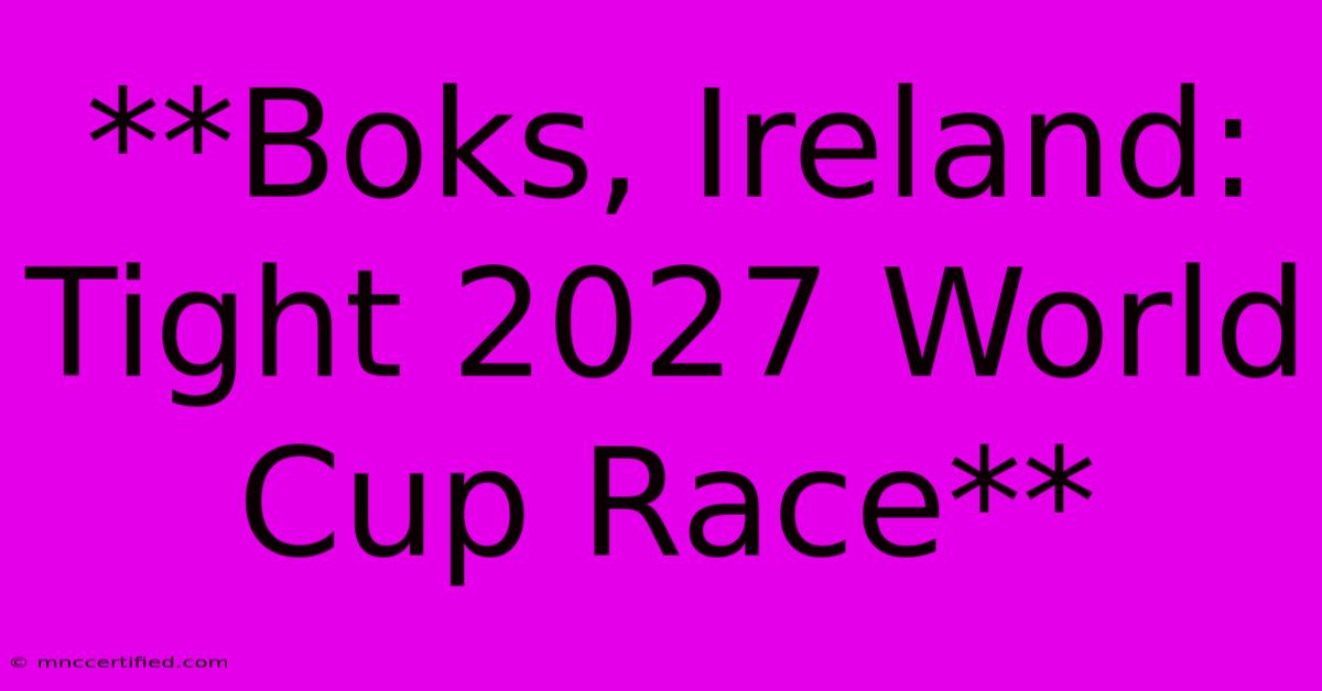 **Boks, Ireland: Tight 2027 World Cup Race**