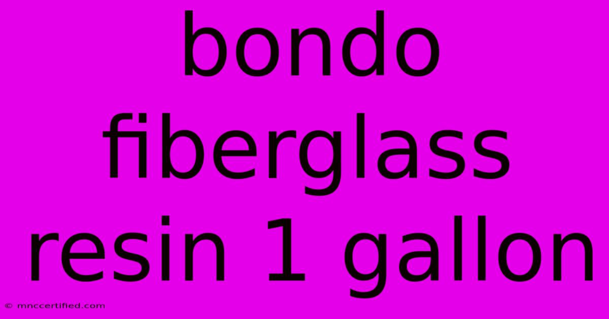 Bondo Fiberglass Resin 1 Gallon