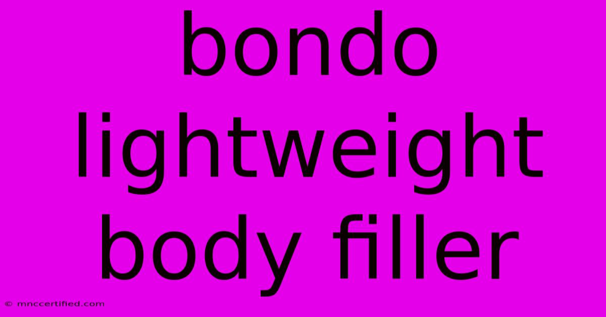 Bondo Lightweight Body Filler