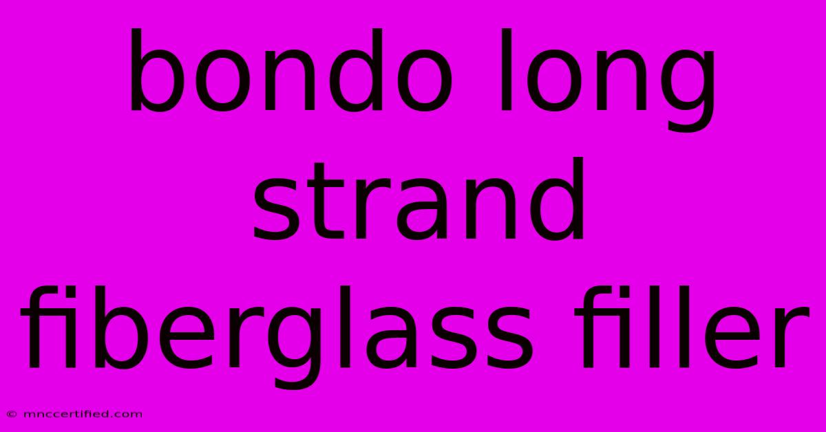 Bondo Long Strand Fiberglass Filler