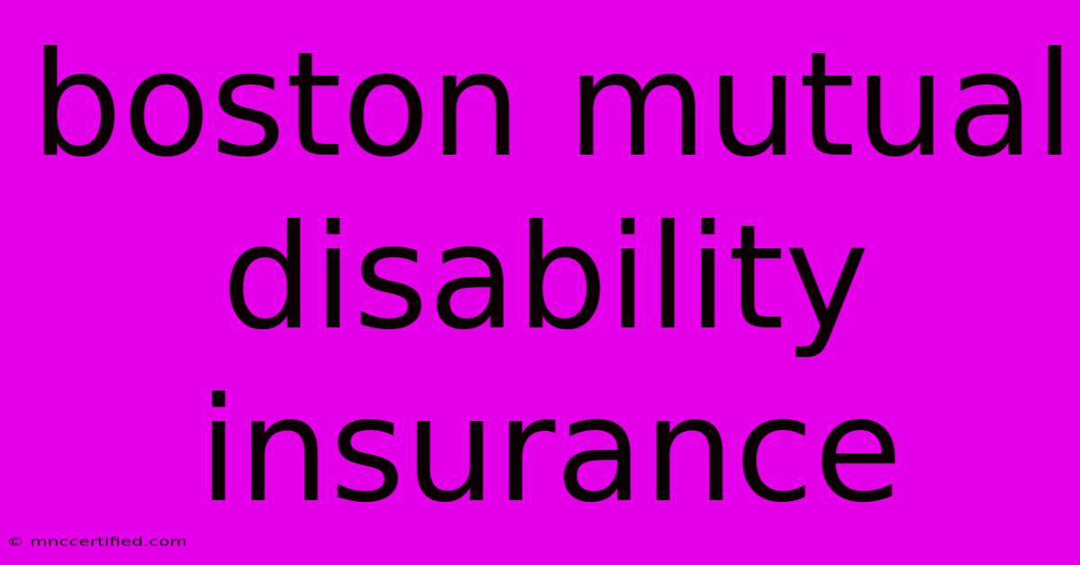 Boston Mutual Disability Insurance