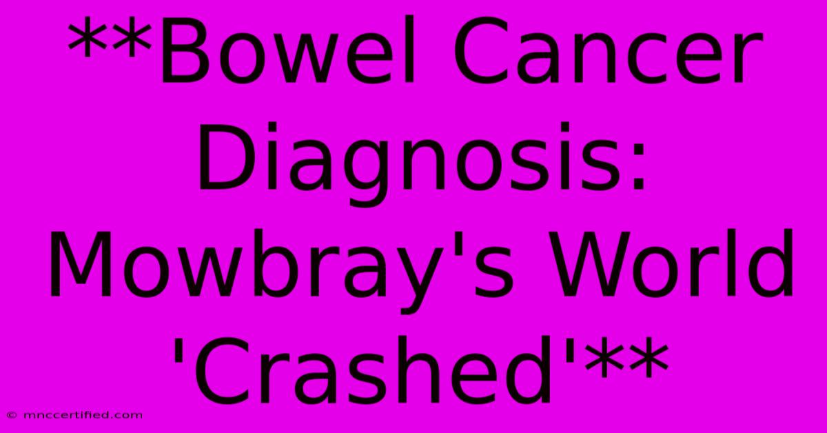 **Bowel Cancer Diagnosis: Mowbray's World 'Crashed'**