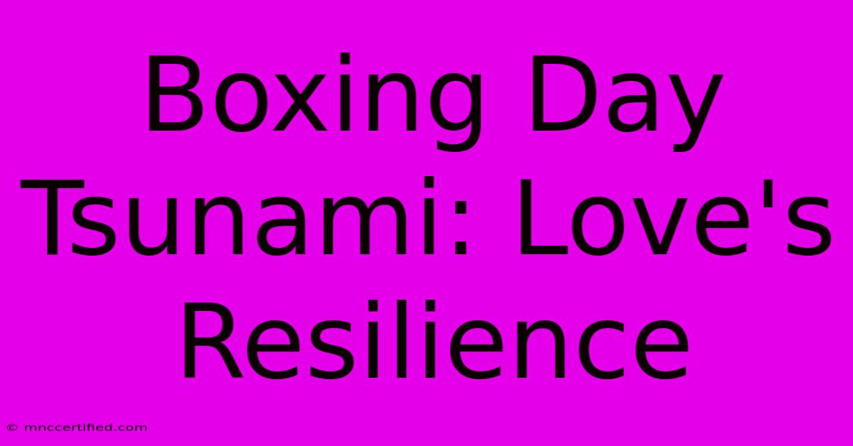 Boxing Day Tsunami: Love's Resilience