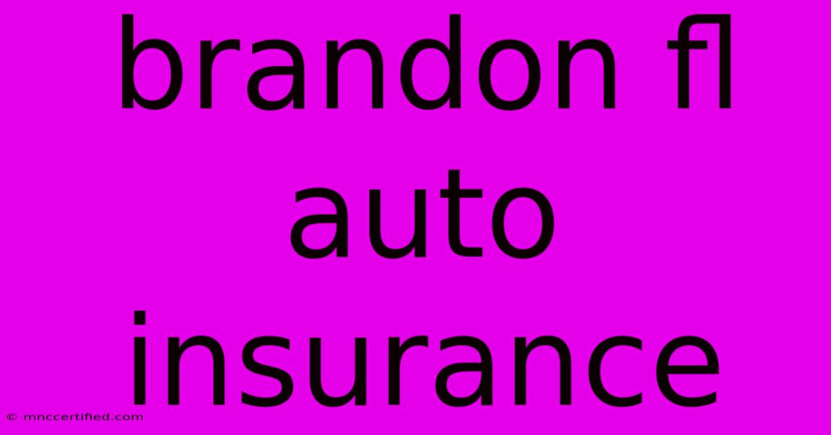 Brandon Fl Auto Insurance