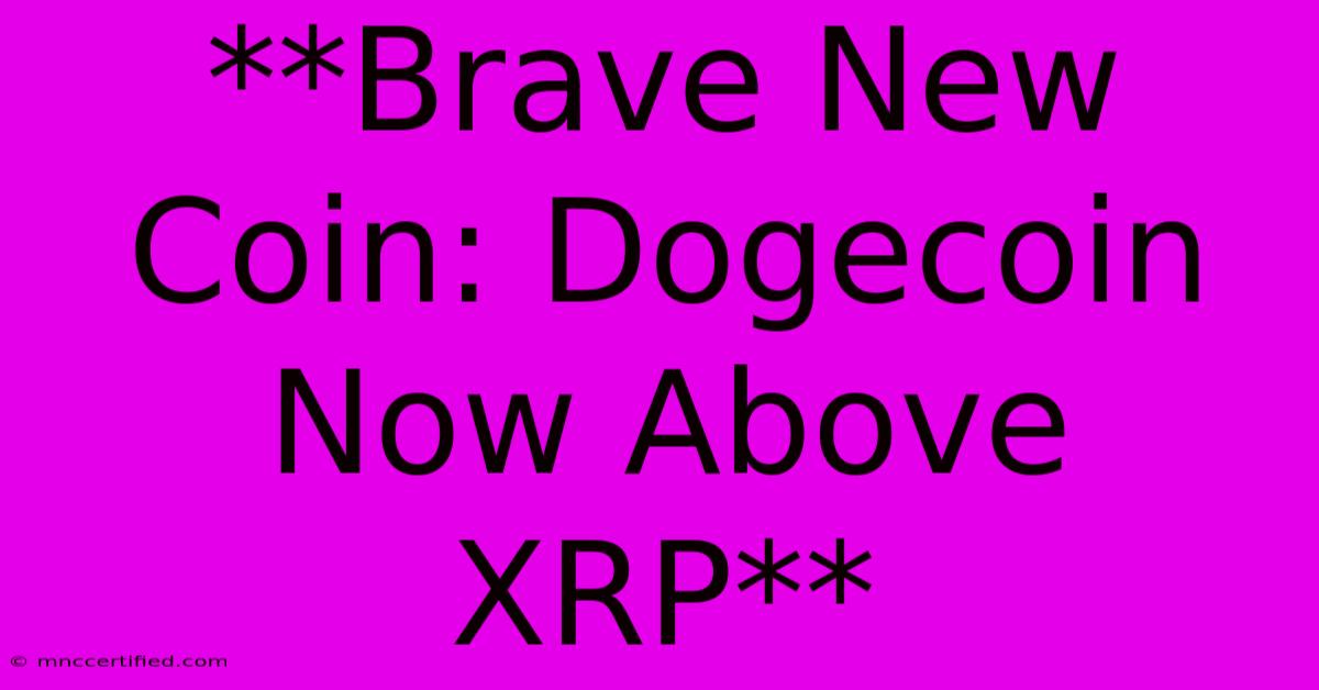 **Brave New Coin: Dogecoin Now Above XRP**