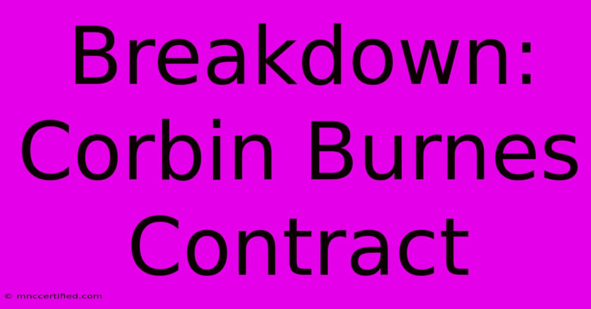 Breakdown: Corbin Burnes Contract