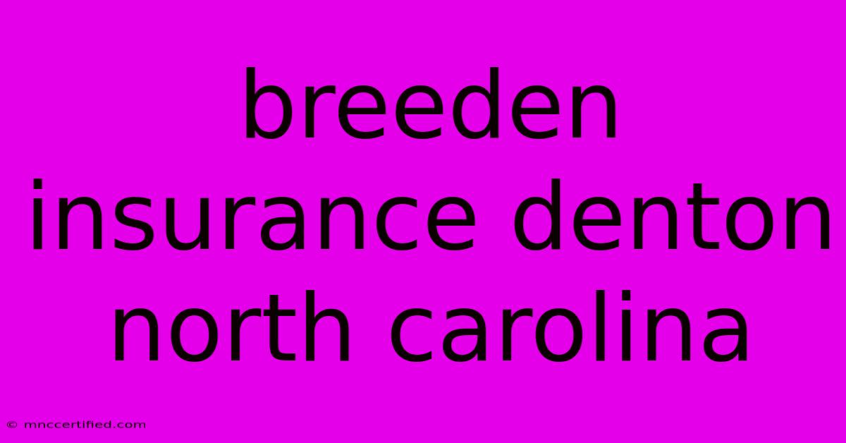 Breeden Insurance Denton North Carolina