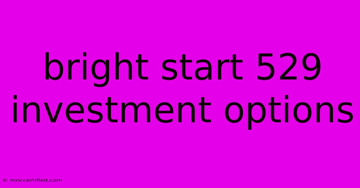 Bright Start 529 Investment Options