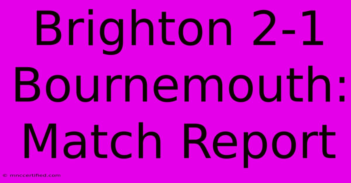 Brighton 2-1 Bournemouth: Match Report