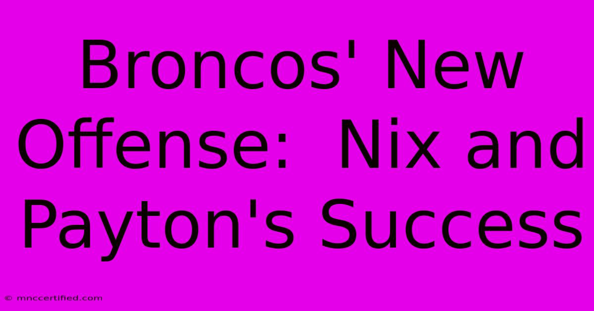 Broncos' New Offense:  Nix And Payton's Success