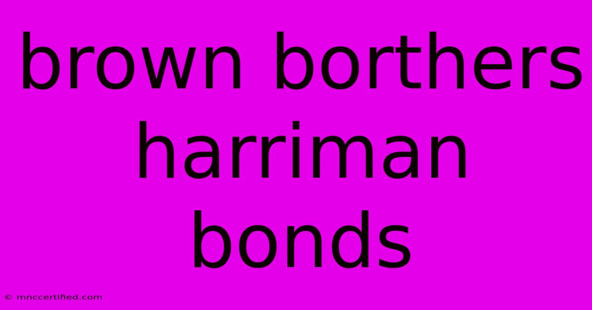 Brown Borthers Harriman Bonds