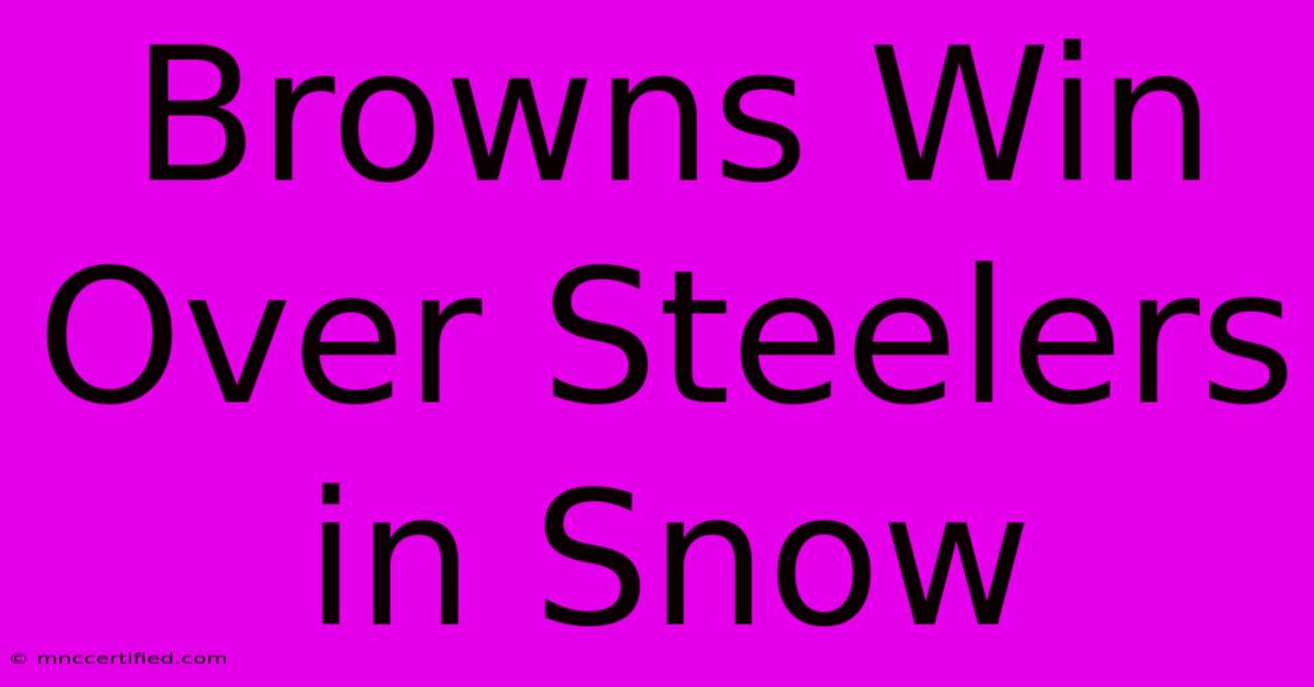 Browns Win Over Steelers In Snow