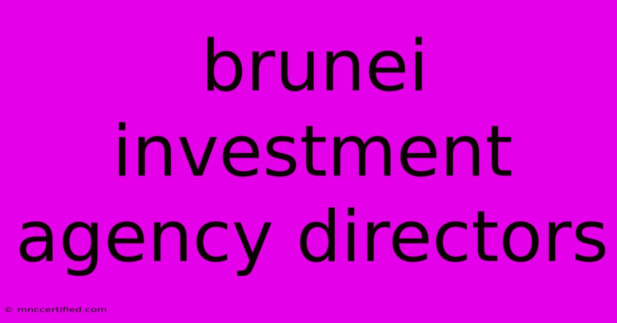 Brunei Investment Agency Directors