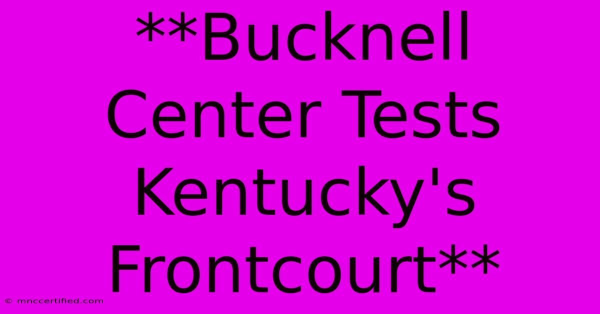 **Bucknell Center Tests Kentucky's Frontcourt**