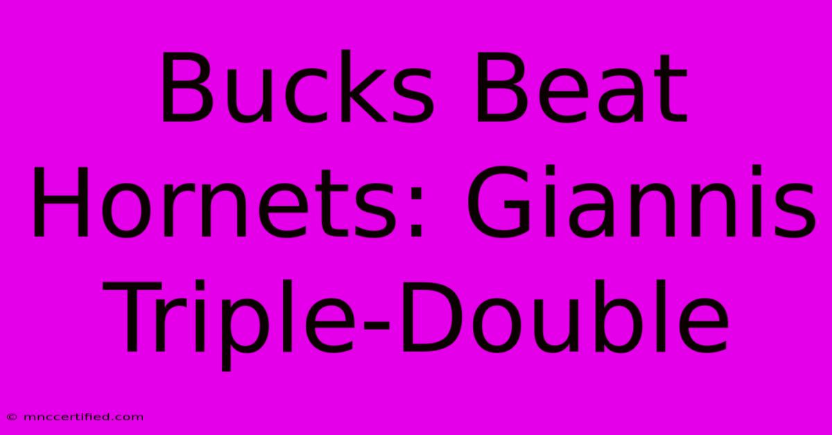 Bucks Beat Hornets: Giannis Triple-Double