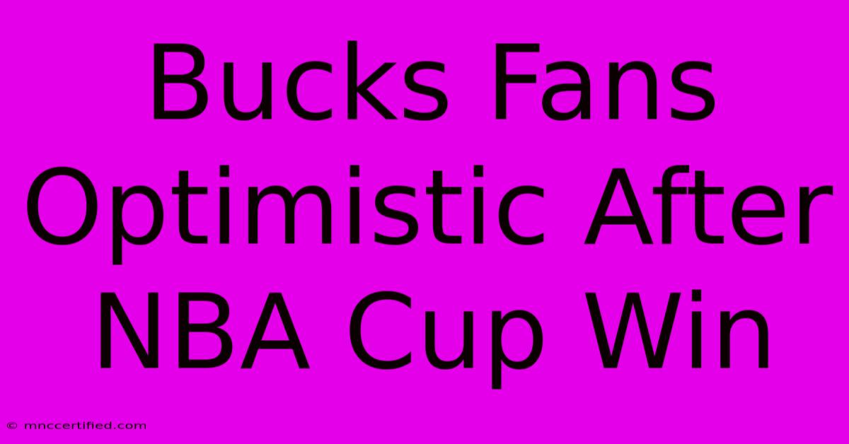 Bucks Fans Optimistic After NBA Cup Win