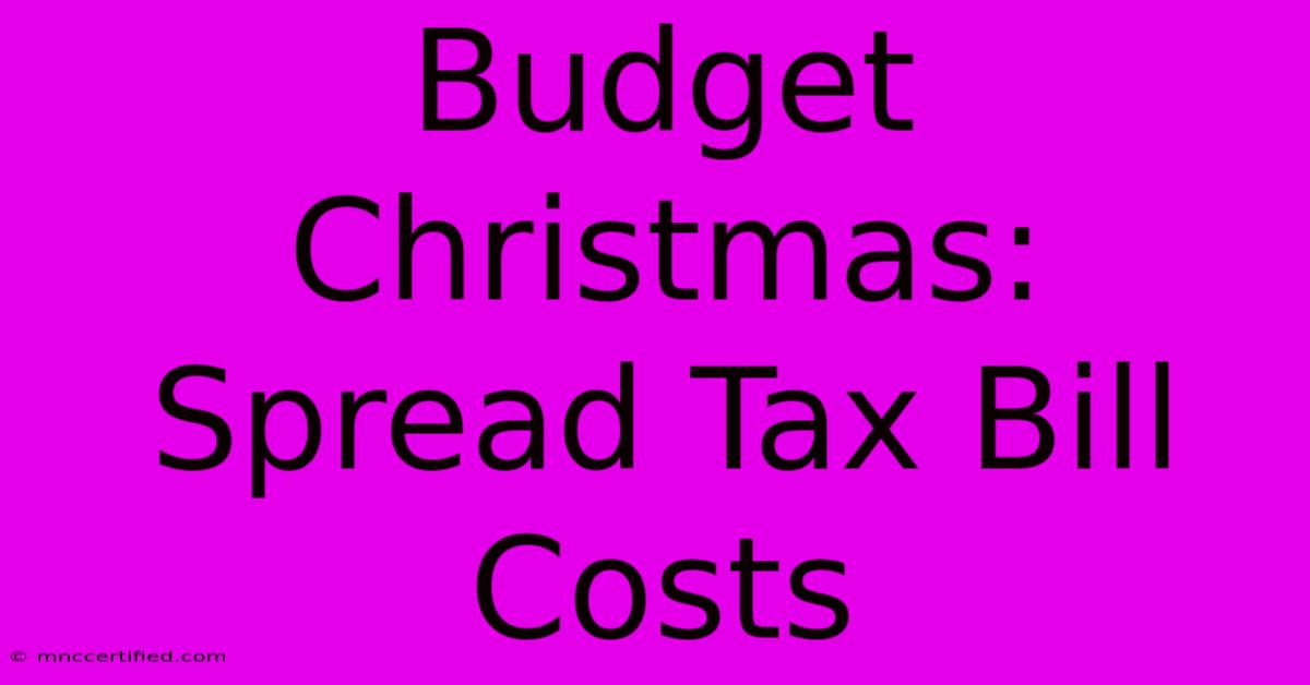 Budget Christmas: Spread Tax Bill Costs