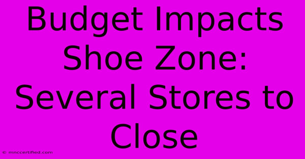 Budget Impacts Shoe Zone: Several Stores To Close