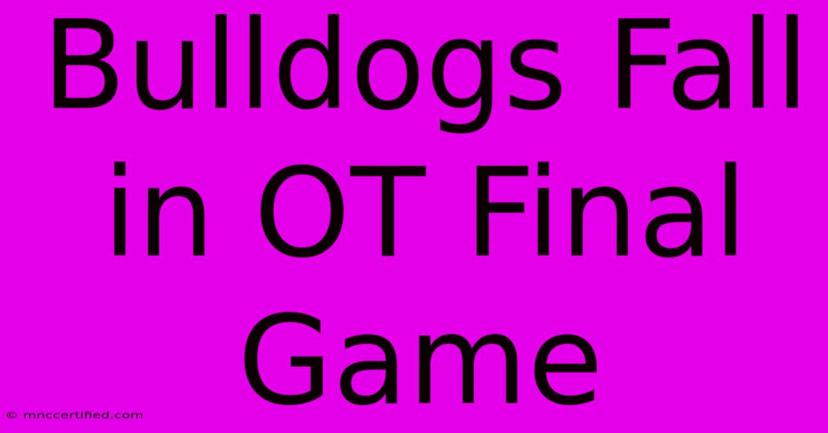 Bulldogs Fall In OT Final Game