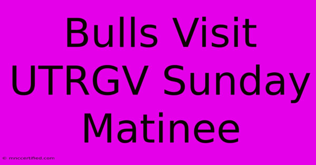 Bulls Visit UTRGV Sunday Matinee