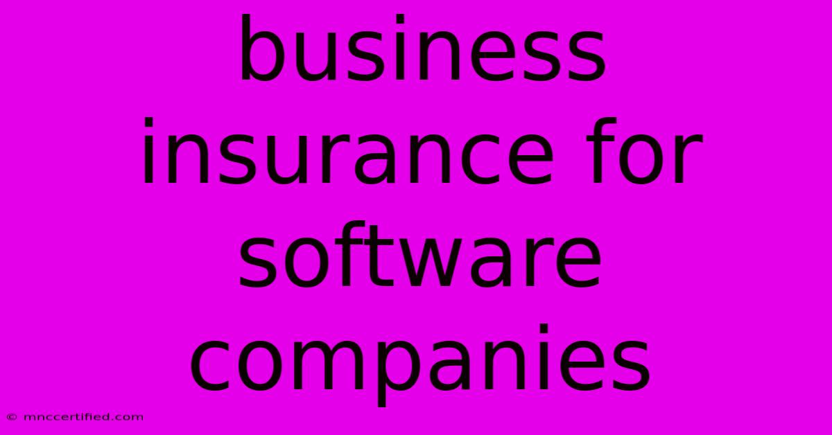 Business Insurance For Software Companies