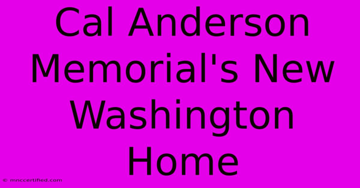 Cal Anderson Memorial's New Washington Home