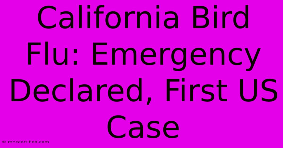 California Bird Flu: Emergency Declared, First US Case