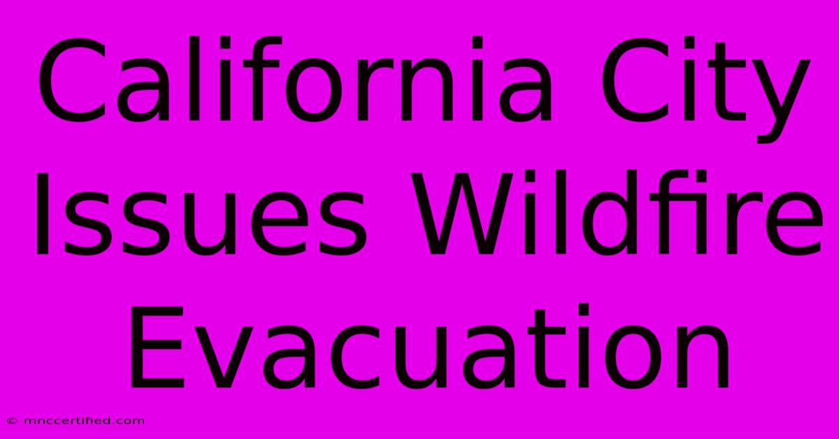 California City Issues Wildfire Evacuation