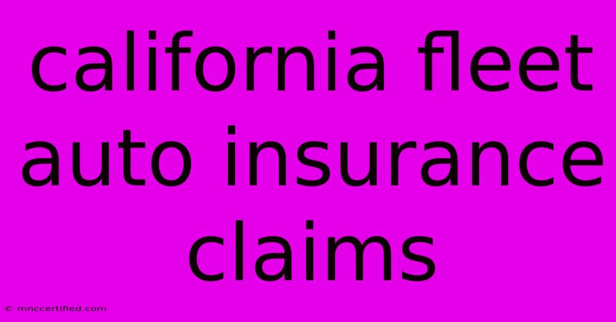 California Fleet Auto Insurance Claims