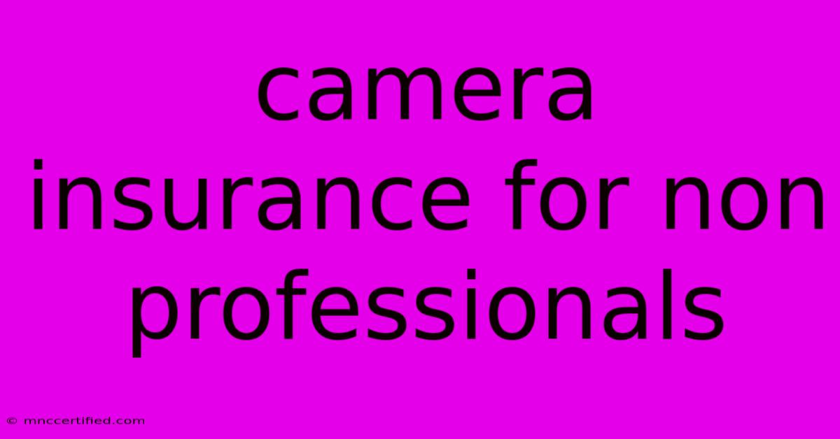 Camera Insurance For Non Professionals