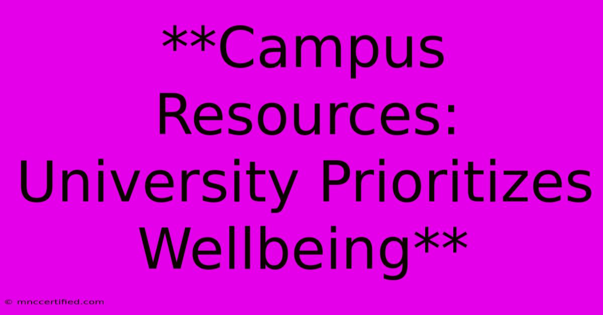 **Campus Resources: University Prioritizes Wellbeing** 