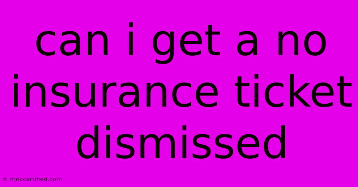 Can I Get A No Insurance Ticket Dismissed