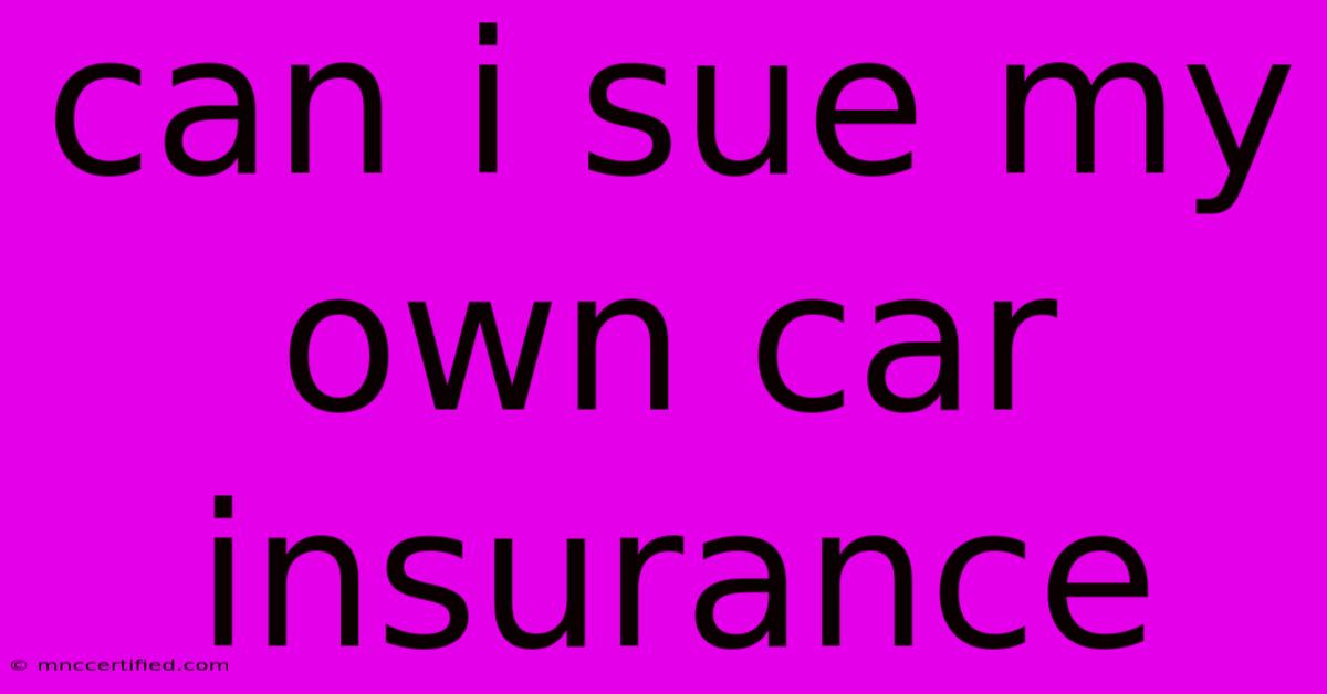 Can I Sue My Own Car Insurance