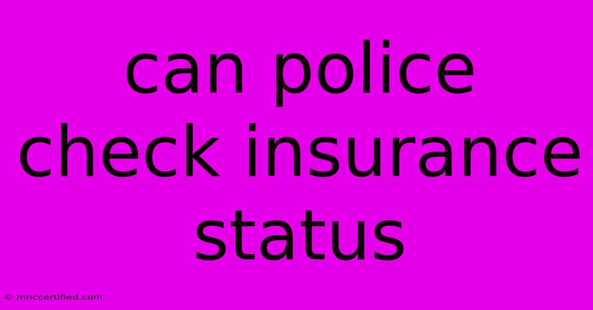 Can Police Check Insurance Status