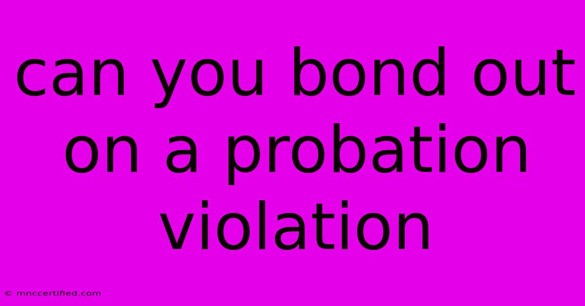 Can You Bond Out On A Probation Violation