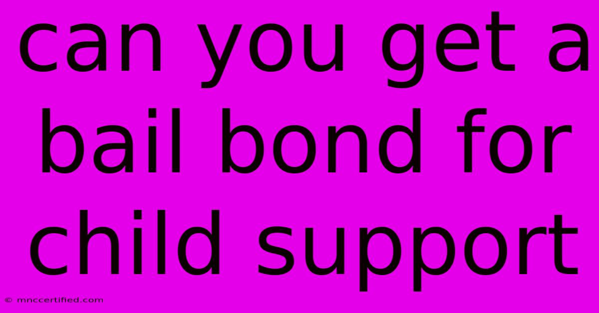 Can You Get A Bail Bond For Child Support