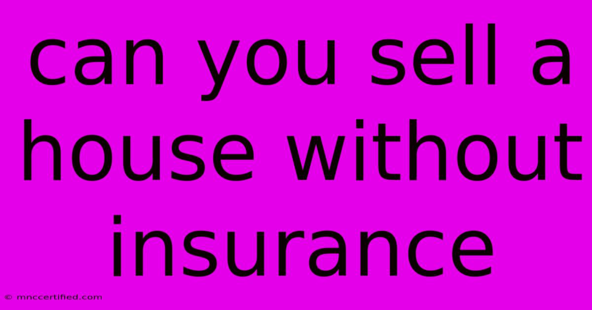 Can You Sell A House Without Insurance