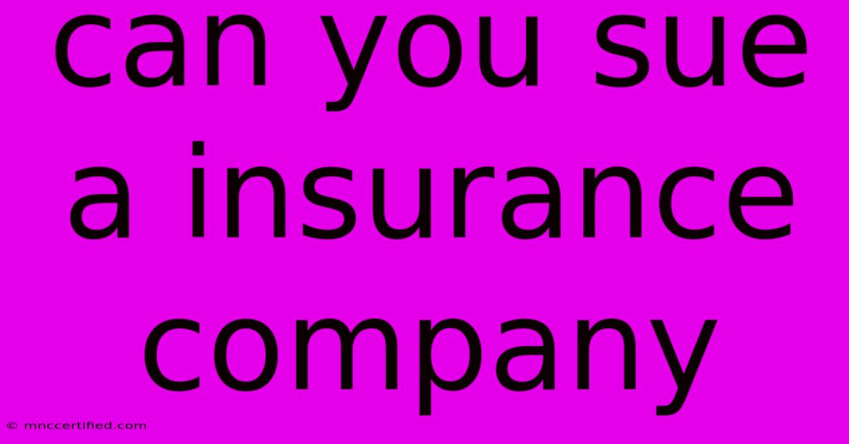 Can You Sue A Insurance Company