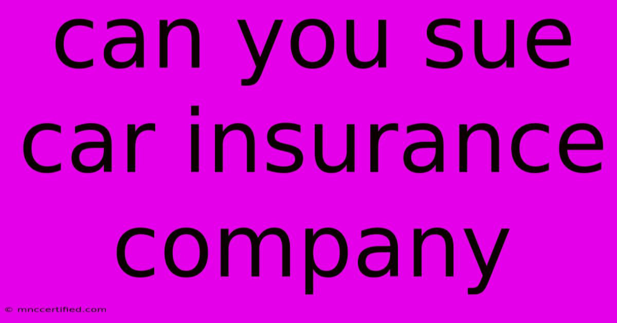 Can You Sue Car Insurance Company