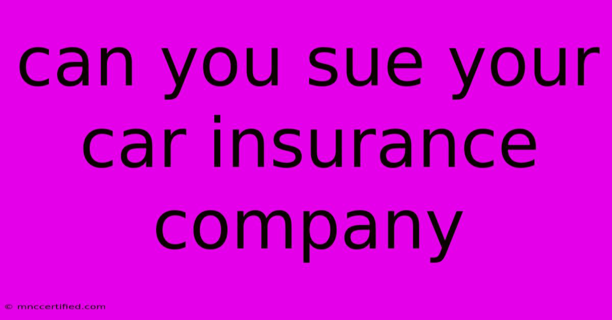 Can You Sue Your Car Insurance Company