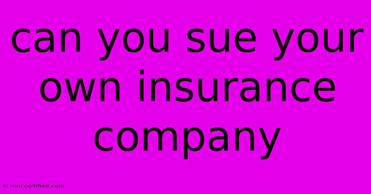 Can You Sue Your Own Insurance Company